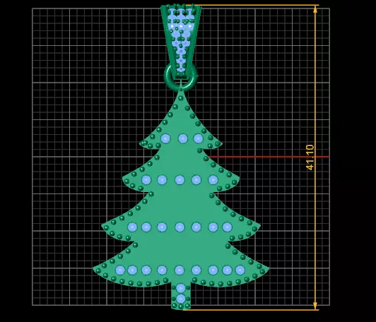 Christmas tree pendant 3D printable model   3D print model_5