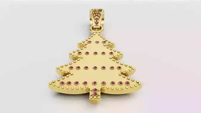 Christmas tree pendant 3D printable model   3D print model