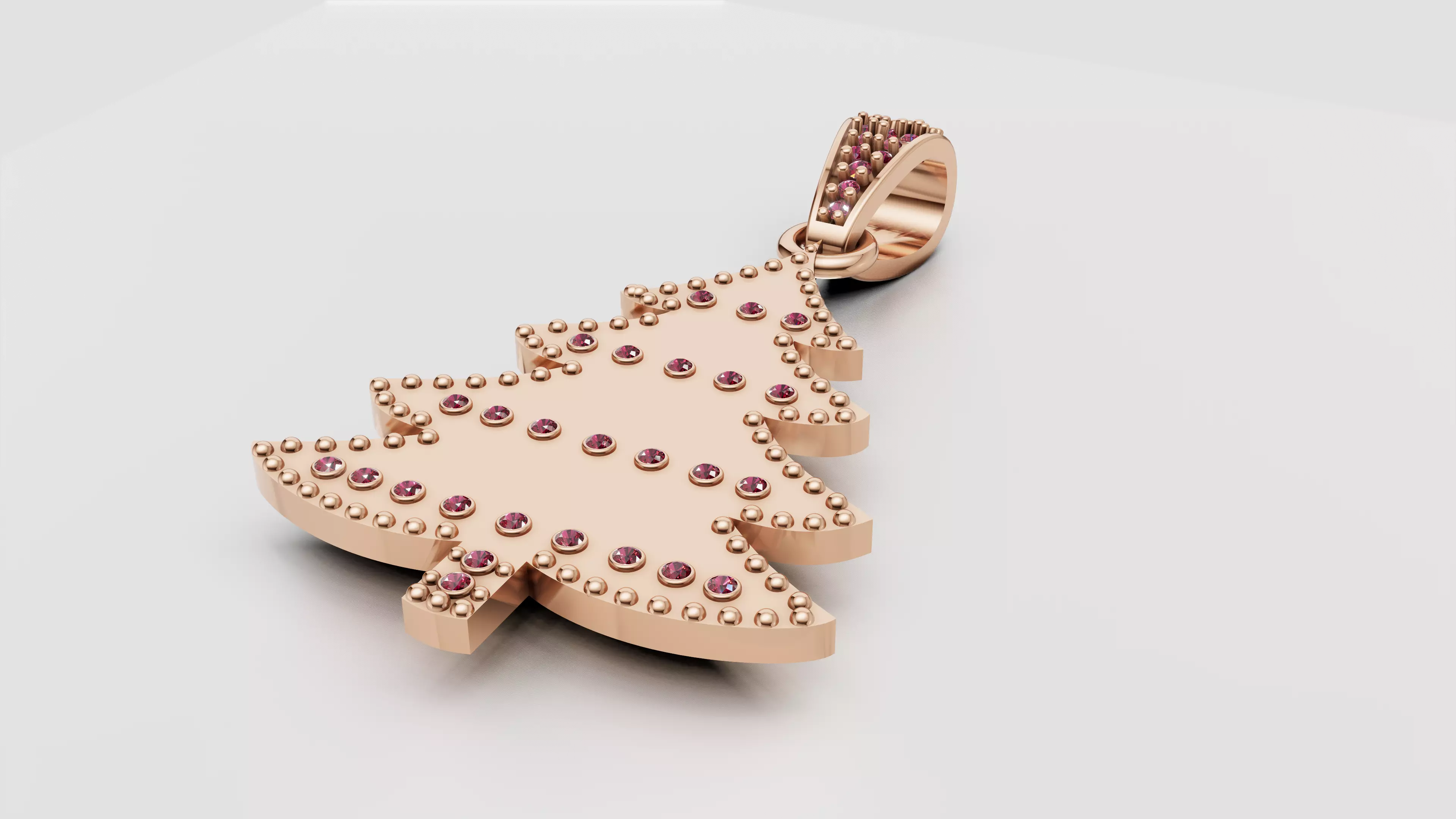 Christmas tree pendant 3D printable model   3D print model_3