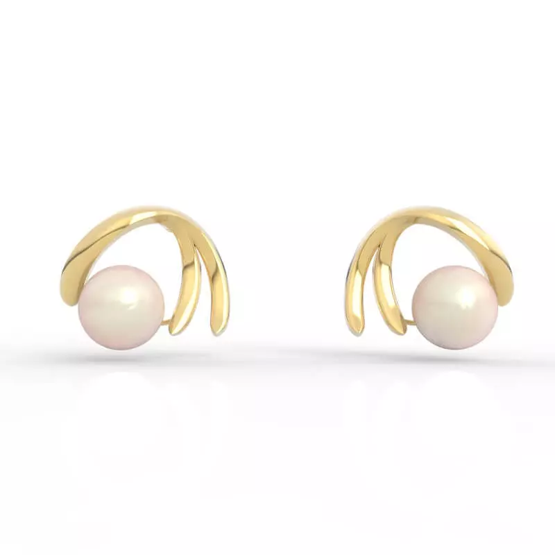 Premium Minimalist Pearl Stud Earrings 3D print model