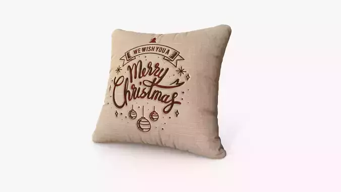 Pillow Christmas Low-poly 3D model