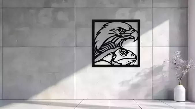Eagle and Reptile Stencil Wall Art 