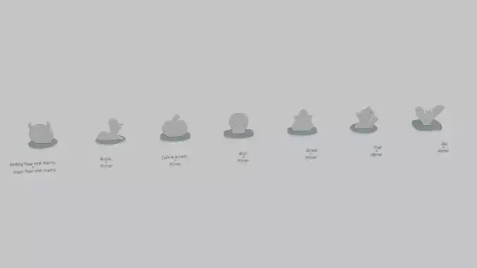 Halloween Haunts Mini Pack Emoji Statues 3D print model
