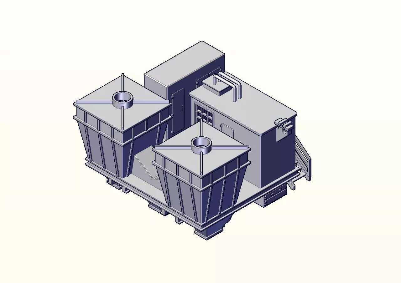 Coke Oven Charging Larry Car 3D print model_7