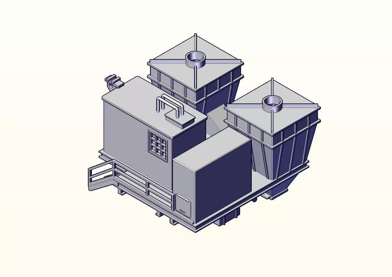 Coke Oven Charging Larry Car 3D print model_5