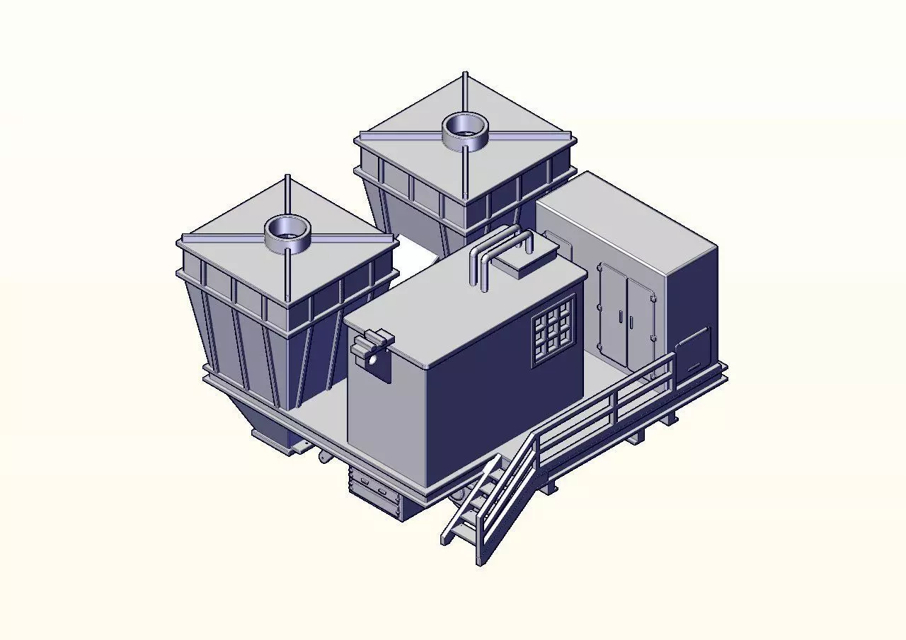 Coke Oven Charging Larry Car 3D print model_6
