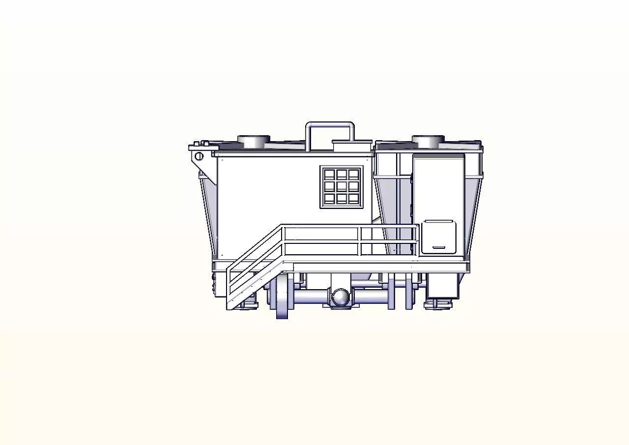 Coke Oven Charging Larry Car 3D print model_2