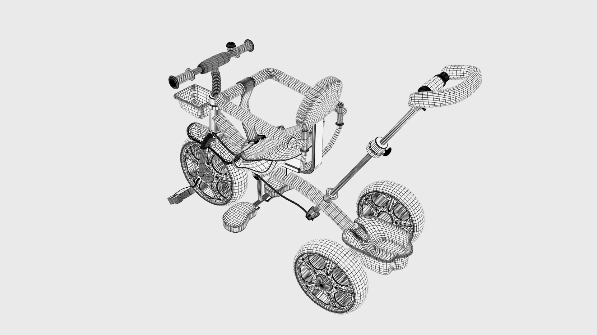 Realistic Kids Tricycle 3D Model PBR Textured Low-poly 3D model_16