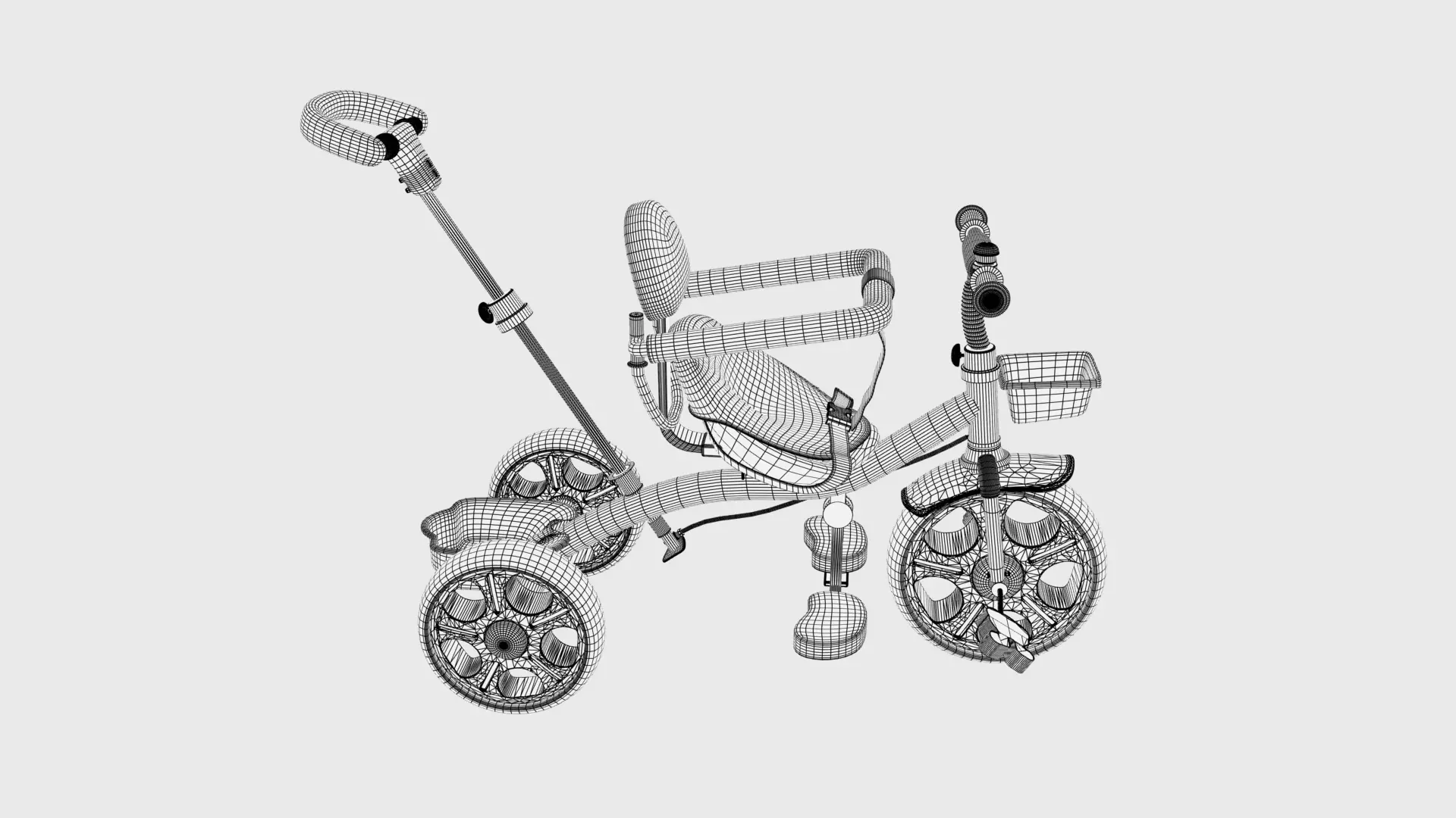 Realistic Kids Tricycle 3D Model PBR Textured Low-poly 3D model_14