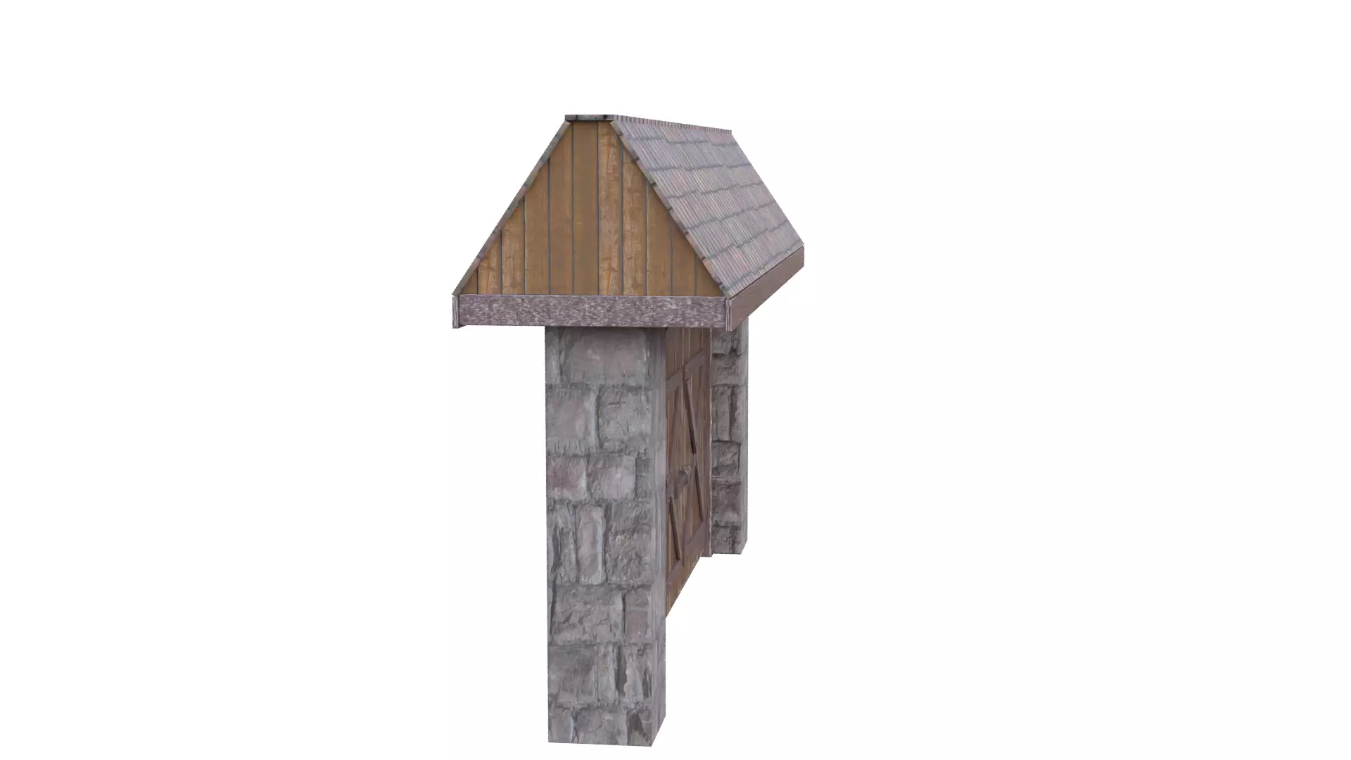 Rustic Farm Gate Low-poly 3D model_21