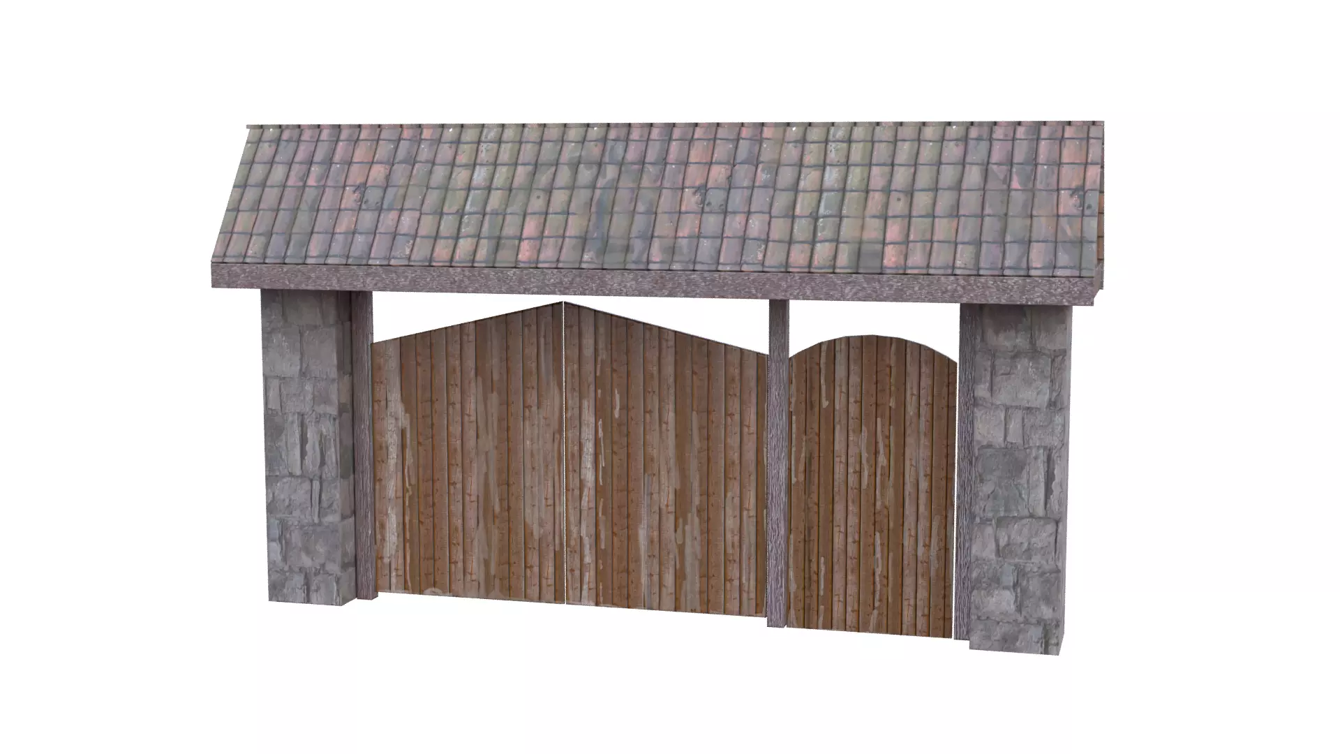 Rustic Farm Gate Low-poly 3D model_29