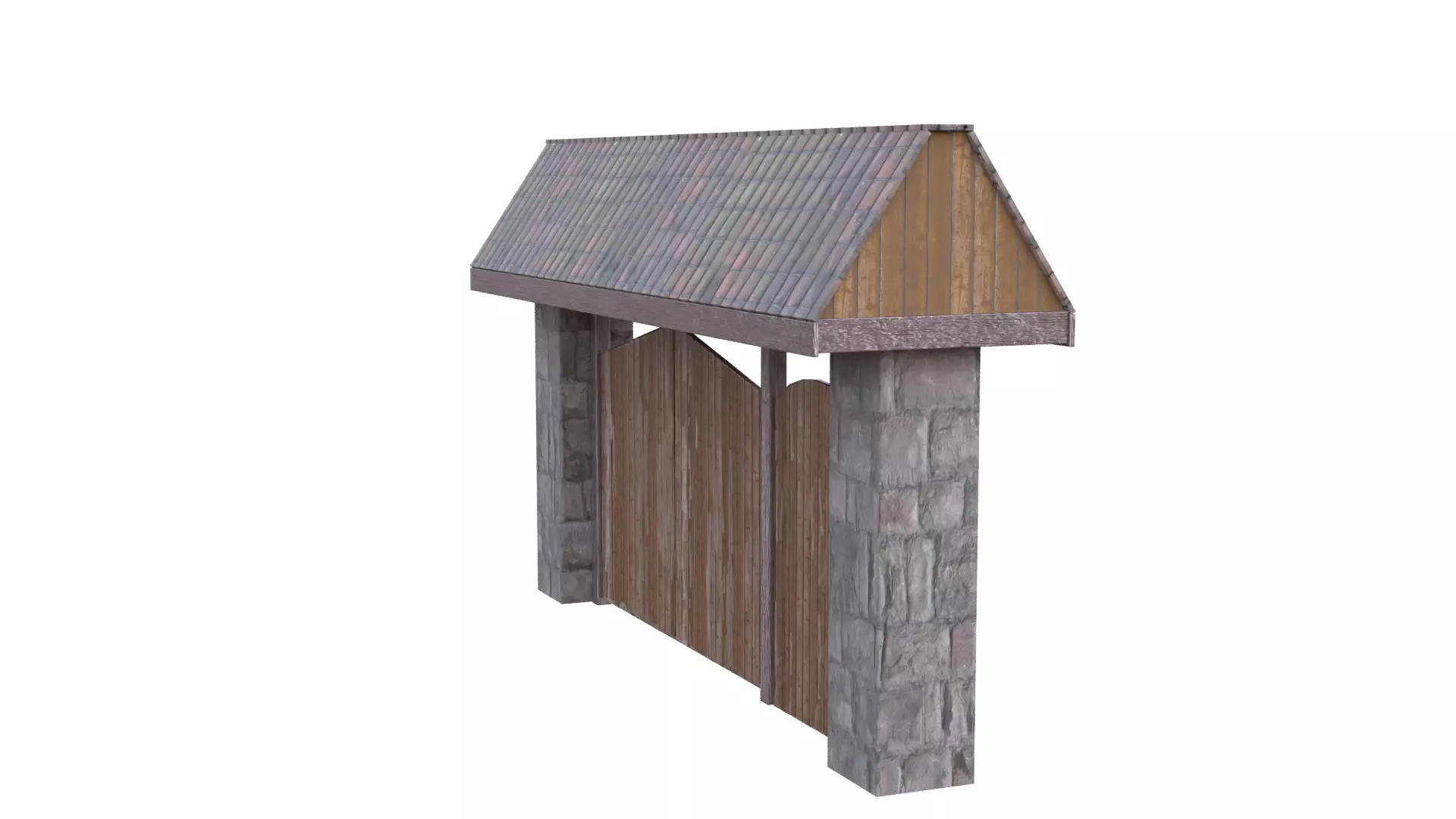 Rustic Farm Gate Low-poly 3D model_24