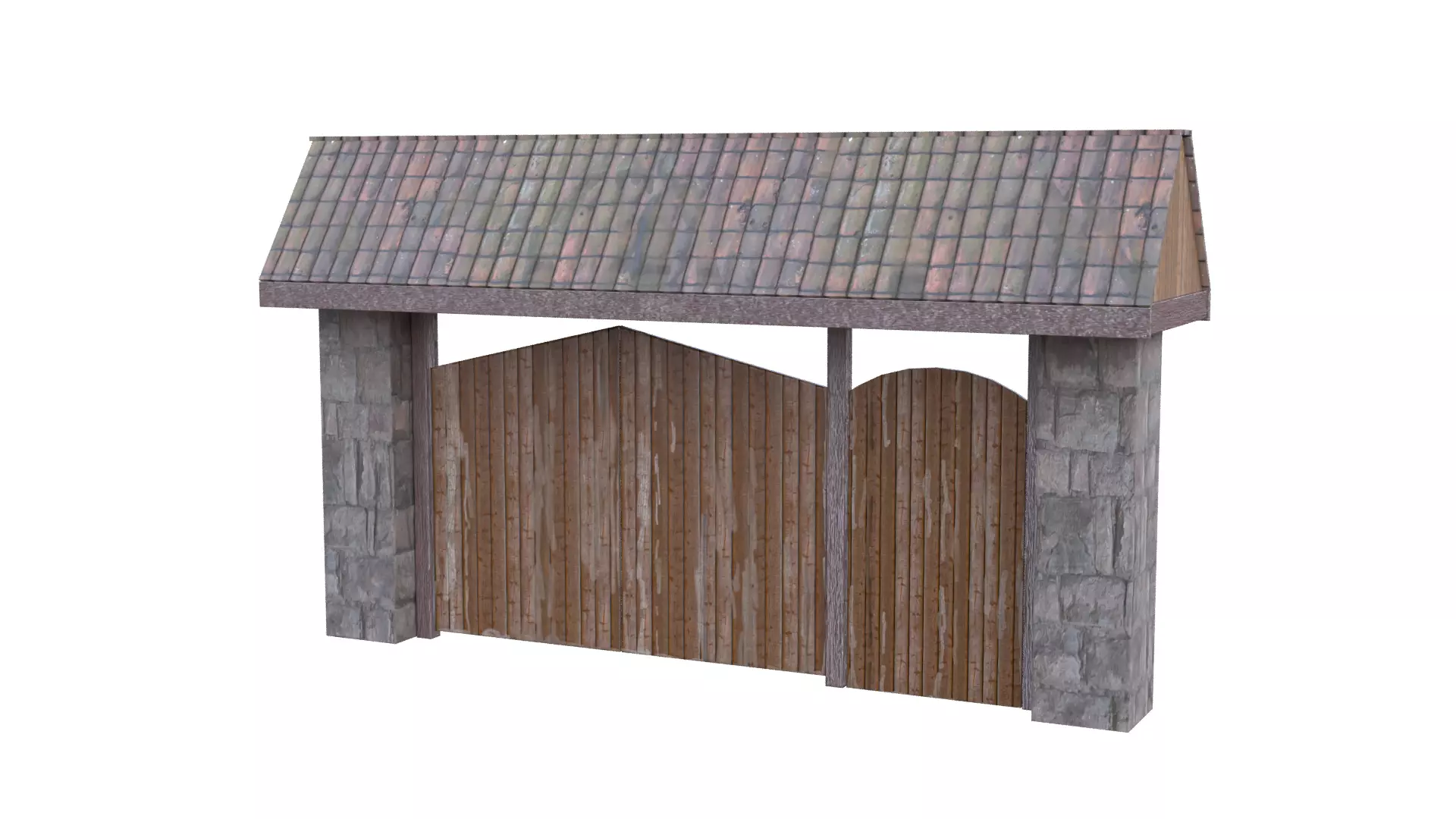Rustic Farm Gate Low-poly 3D model_28