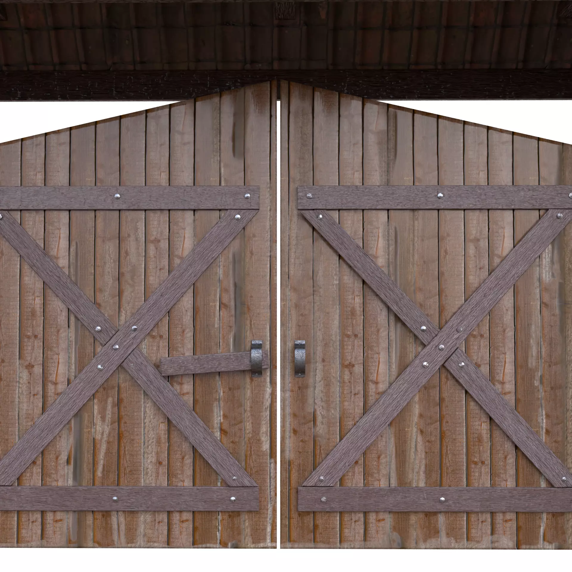 Rustic Farm Gate Low-poly 3D model_6
