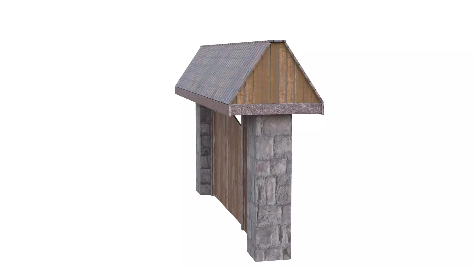 Rustic Farm Gate Low-poly 3D model_23