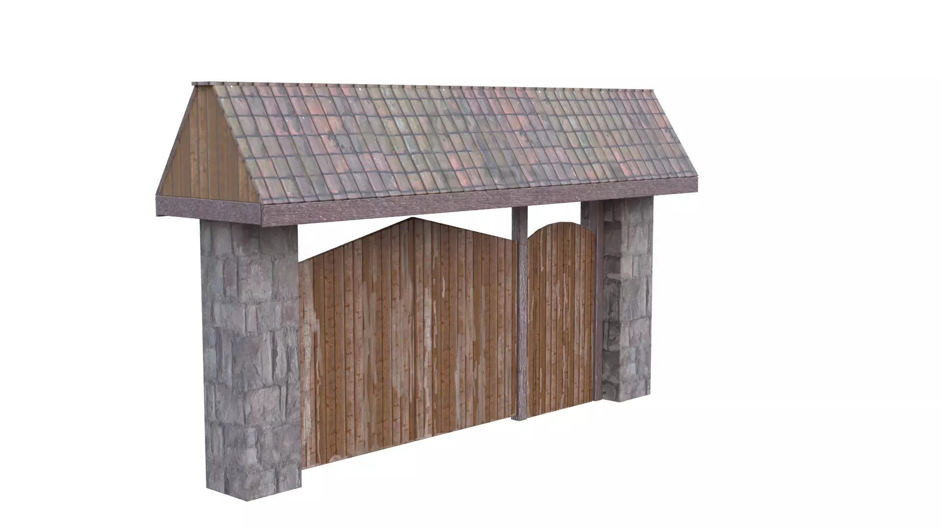 Rustic Farm Gate Low-poly 3D model_35