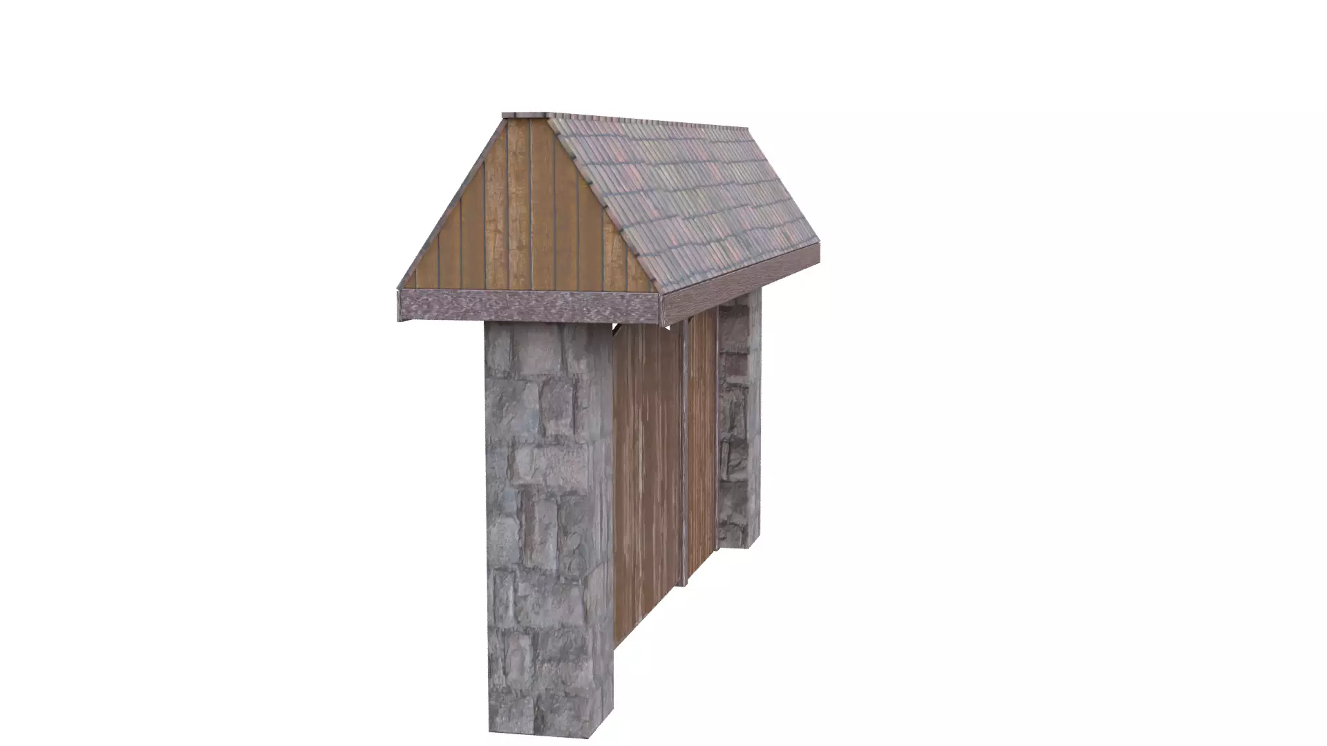 Rustic Farm Gate Low-poly 3D model_38