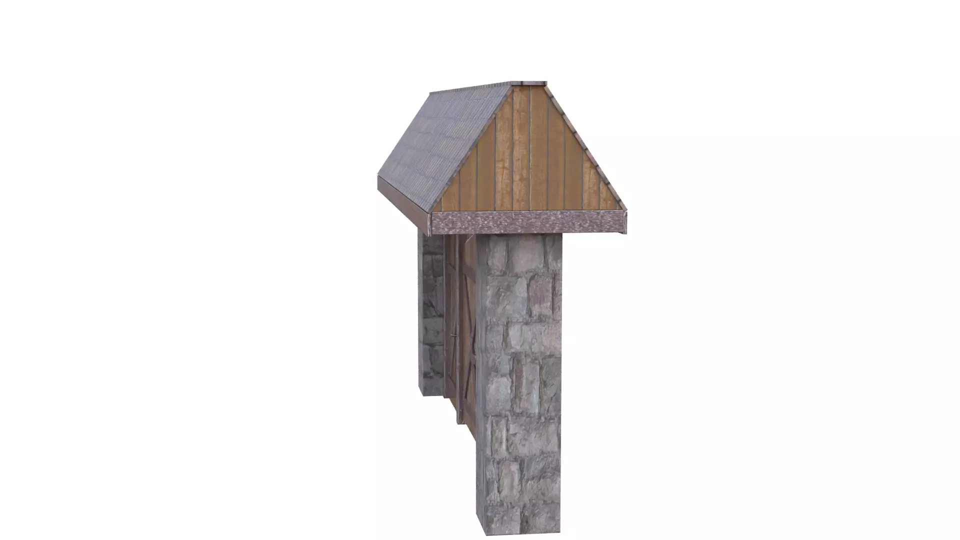 Rustic Farm Gate Low-poly 3D model_40