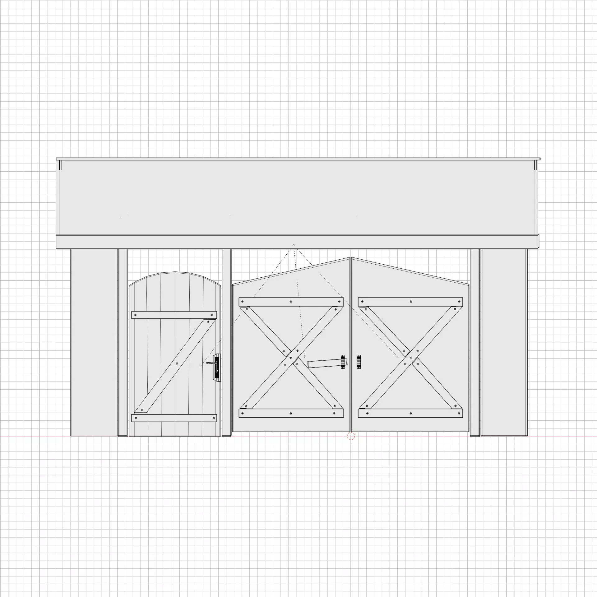 Rustic Farm Gate Low-poly 3D model_12