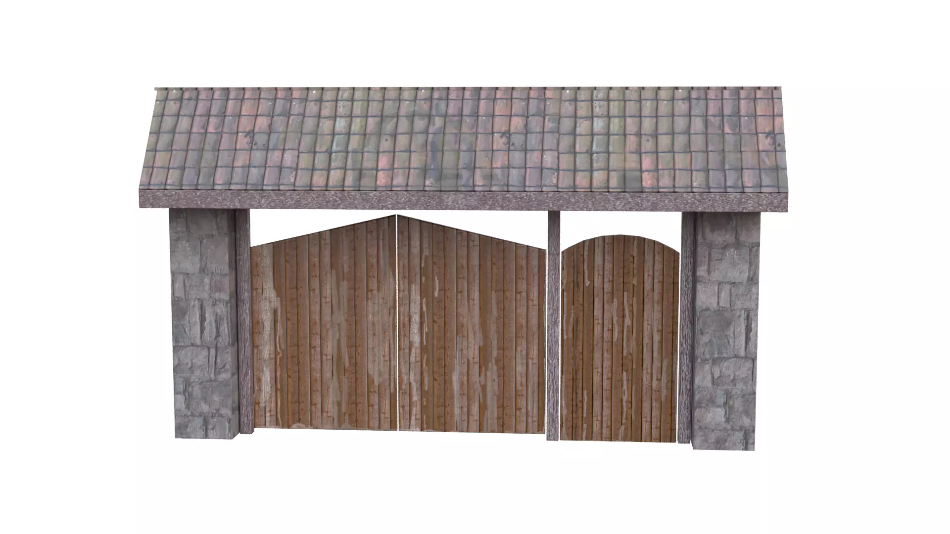 Rustic Farm Gate Low-poly 3D model_30