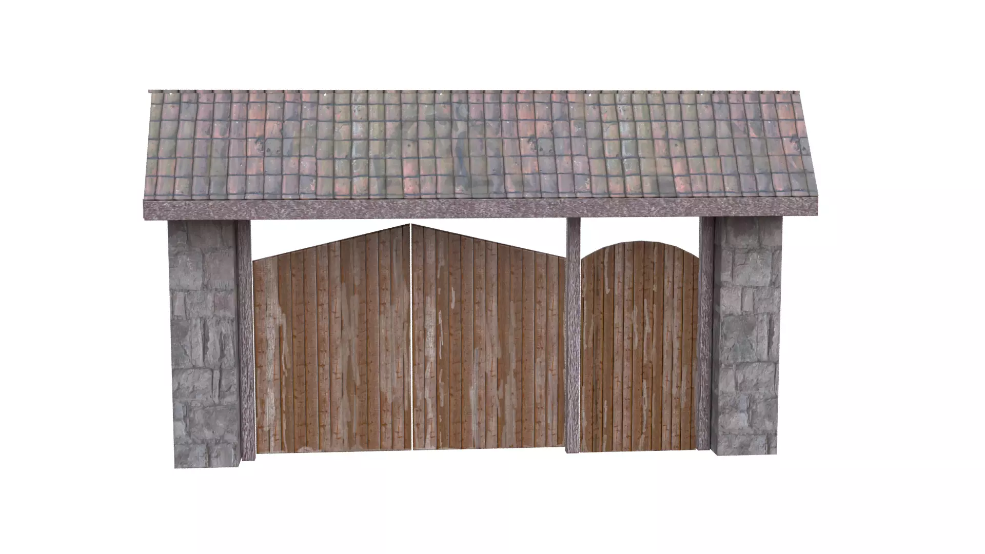 Rustic Farm Gate Low-poly 3D model_31