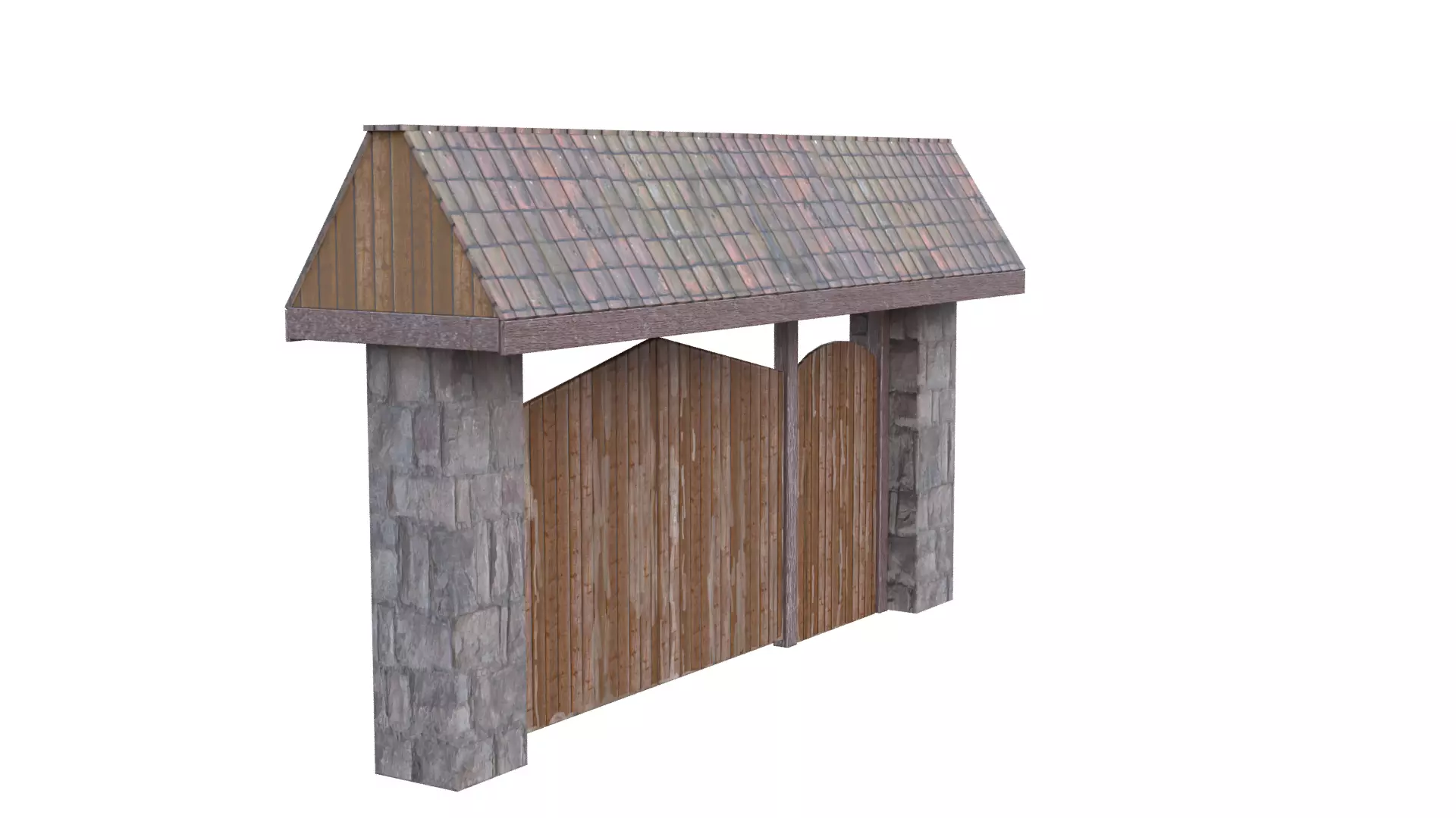 Rustic Farm Gate Low-poly 3D model_36