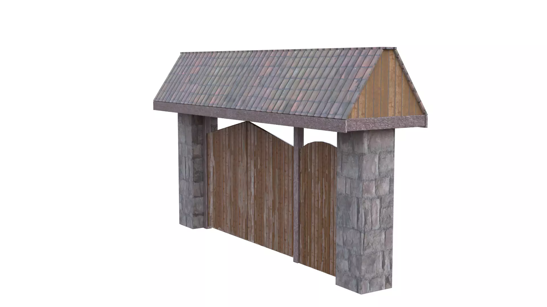 Rustic Farm Gate Low-poly 3D model_25