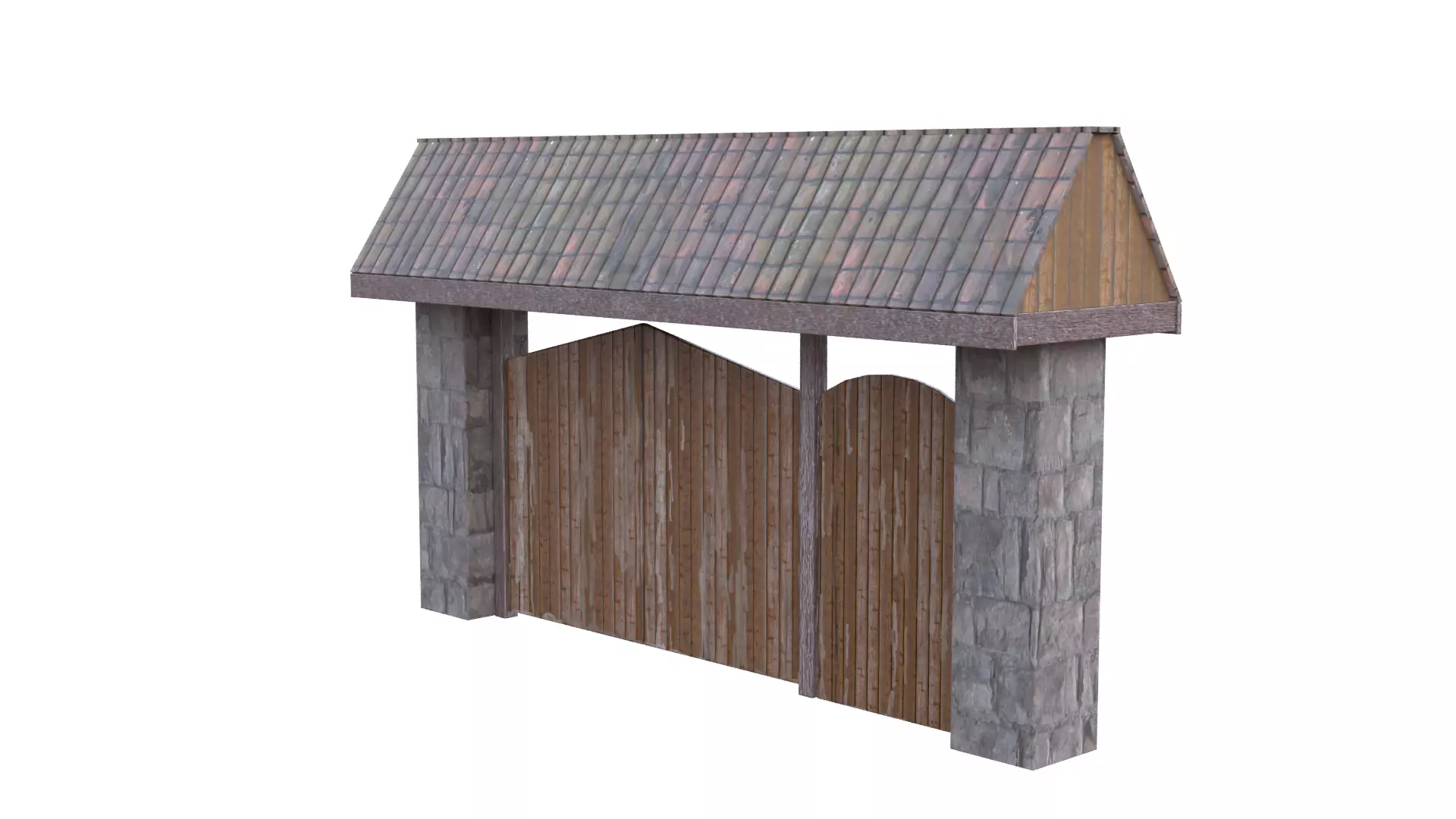 Rustic Farm Gate Low-poly 3D model_26