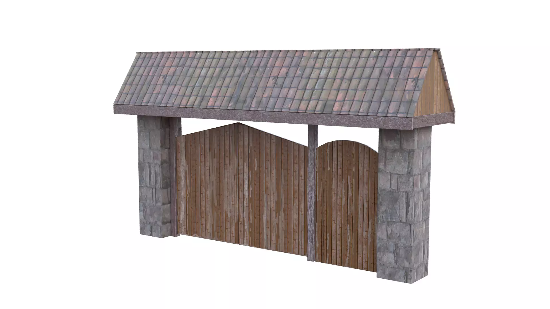 Rustic Farm Gate Low-poly 3D model_27