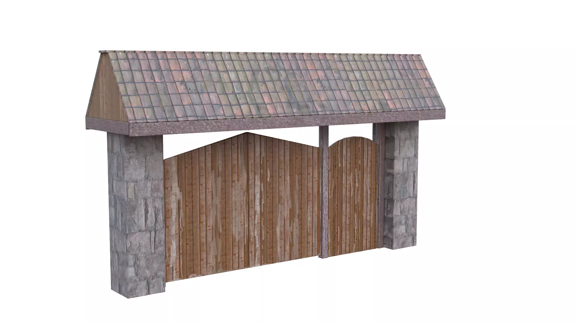 Rustic Farm Gate Low-poly 3D model_34