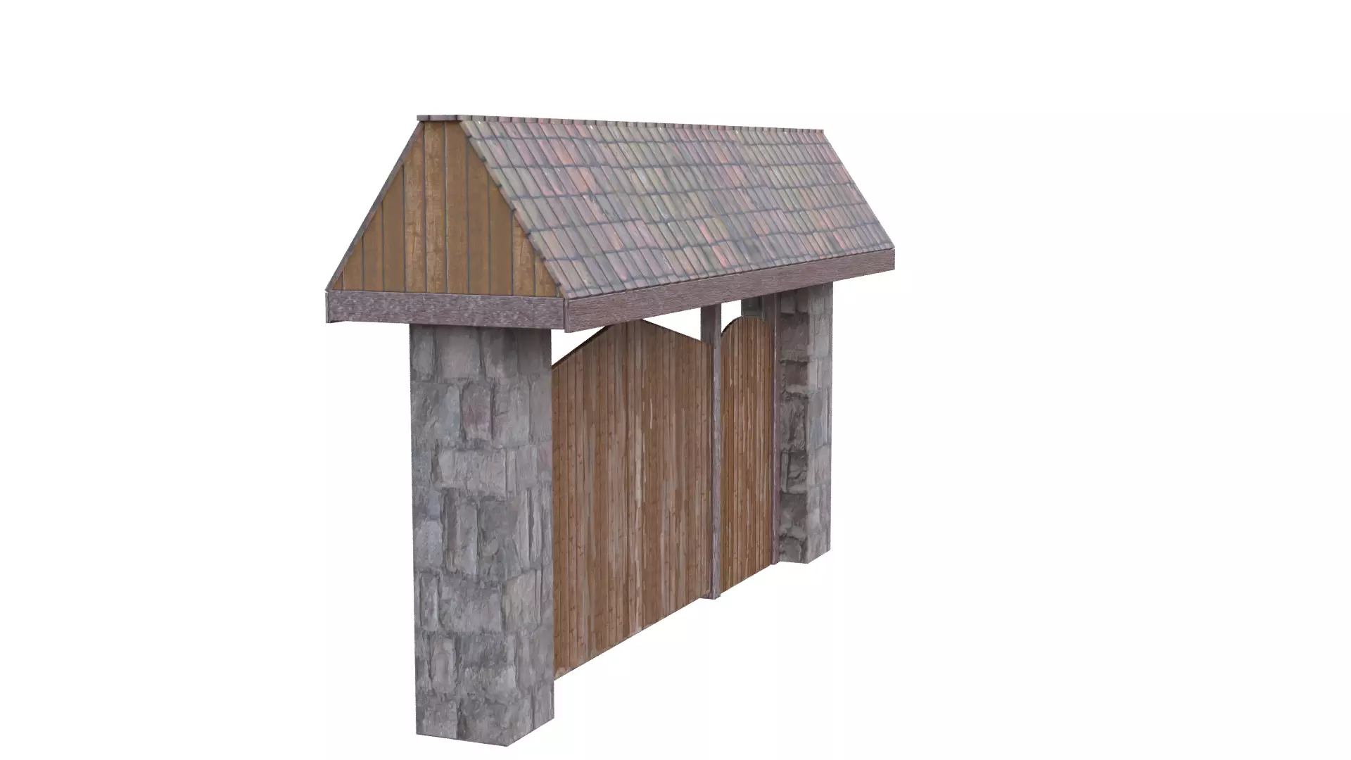 Rustic Farm Gate Low-poly 3D model_37
