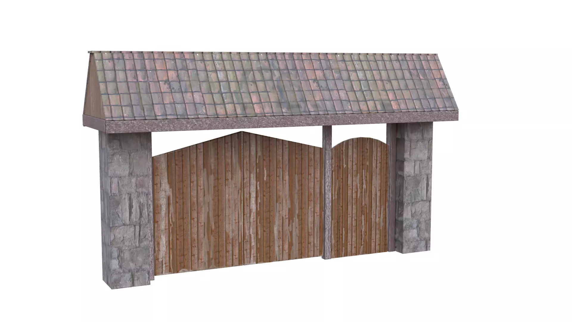 Rustic Farm Gate Low-poly 3D model_33