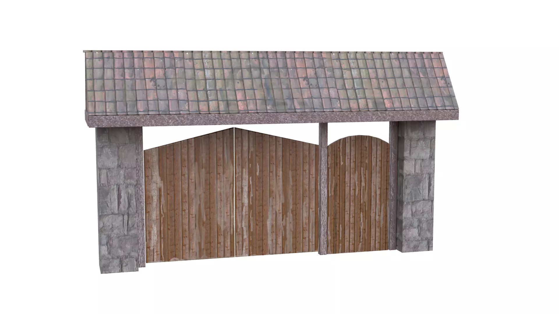 Rustic Farm Gate Low-poly 3D model_32