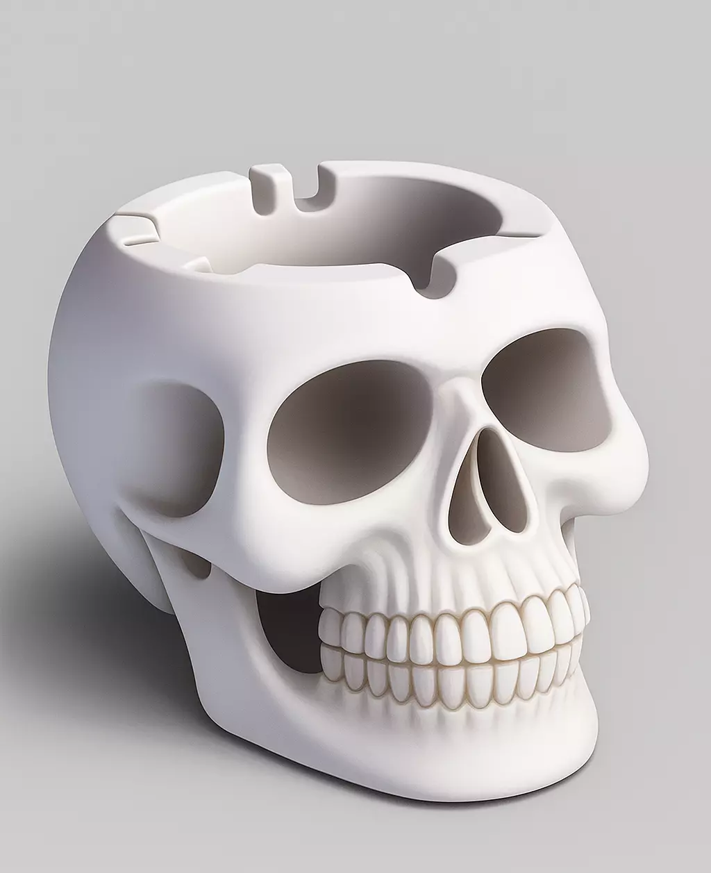 Gothic Skull Ashtray 3D print model_0