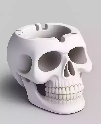 Gothic Skull Ashtray 3D print model