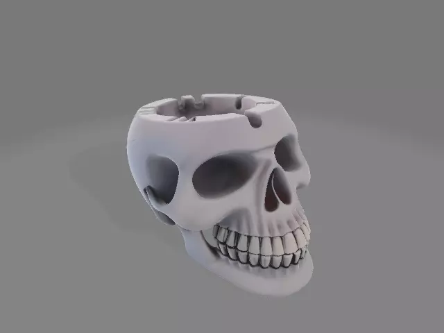 Gothic Skull Ashtray 3D print model_1