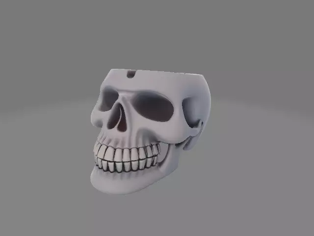 Gothic Skull Ashtray 3D print model_4