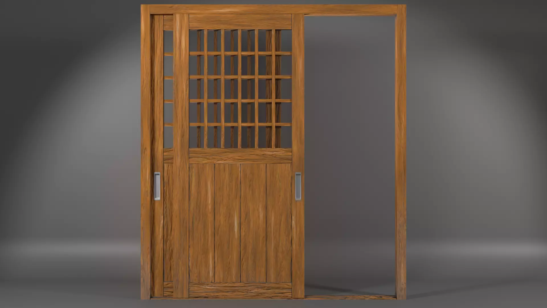 Japanese Slide Door Low-poly 3D model_5