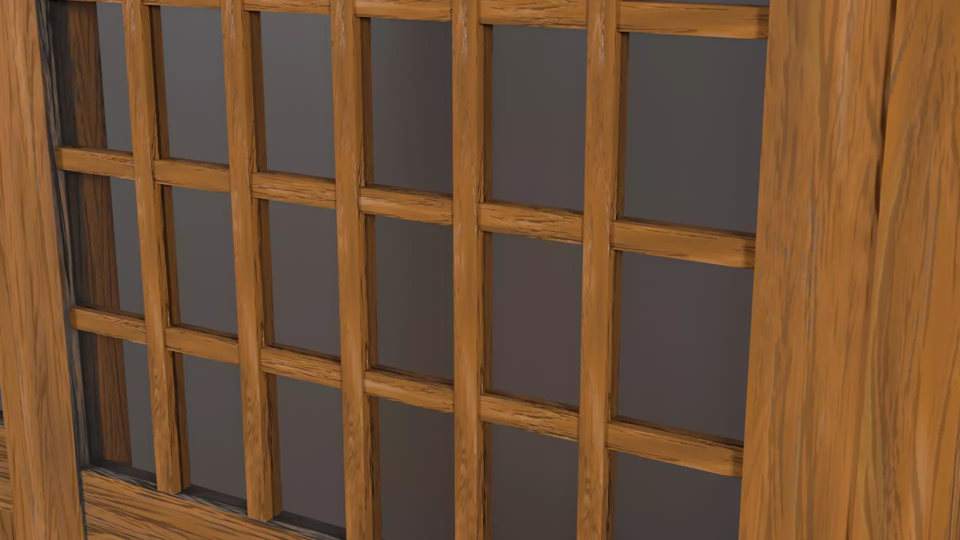 Japanese Slide Door Low-poly 3D model_4