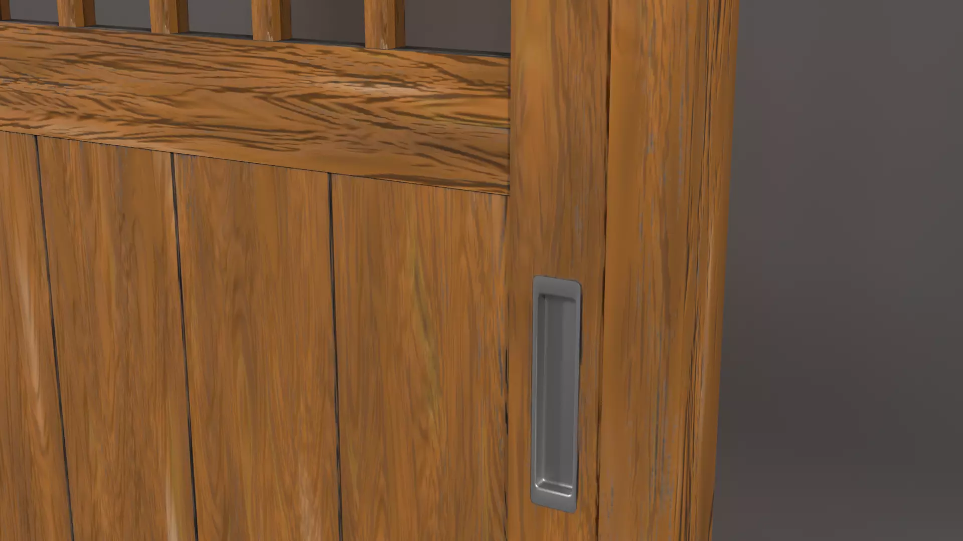 Japanese Slide Door Low-poly 3D model_2