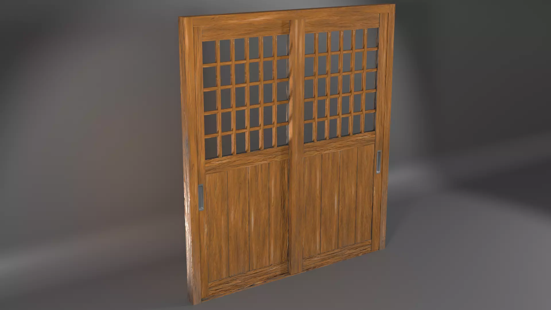 Japanese Slide Door Low-poly 3D model_0