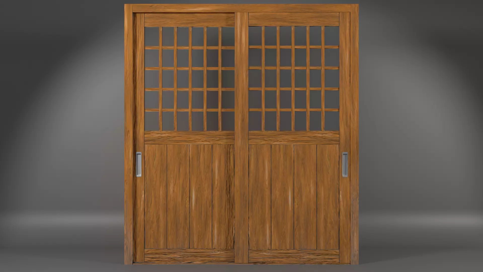 Japanese Slide Door Low-poly 3D model_1