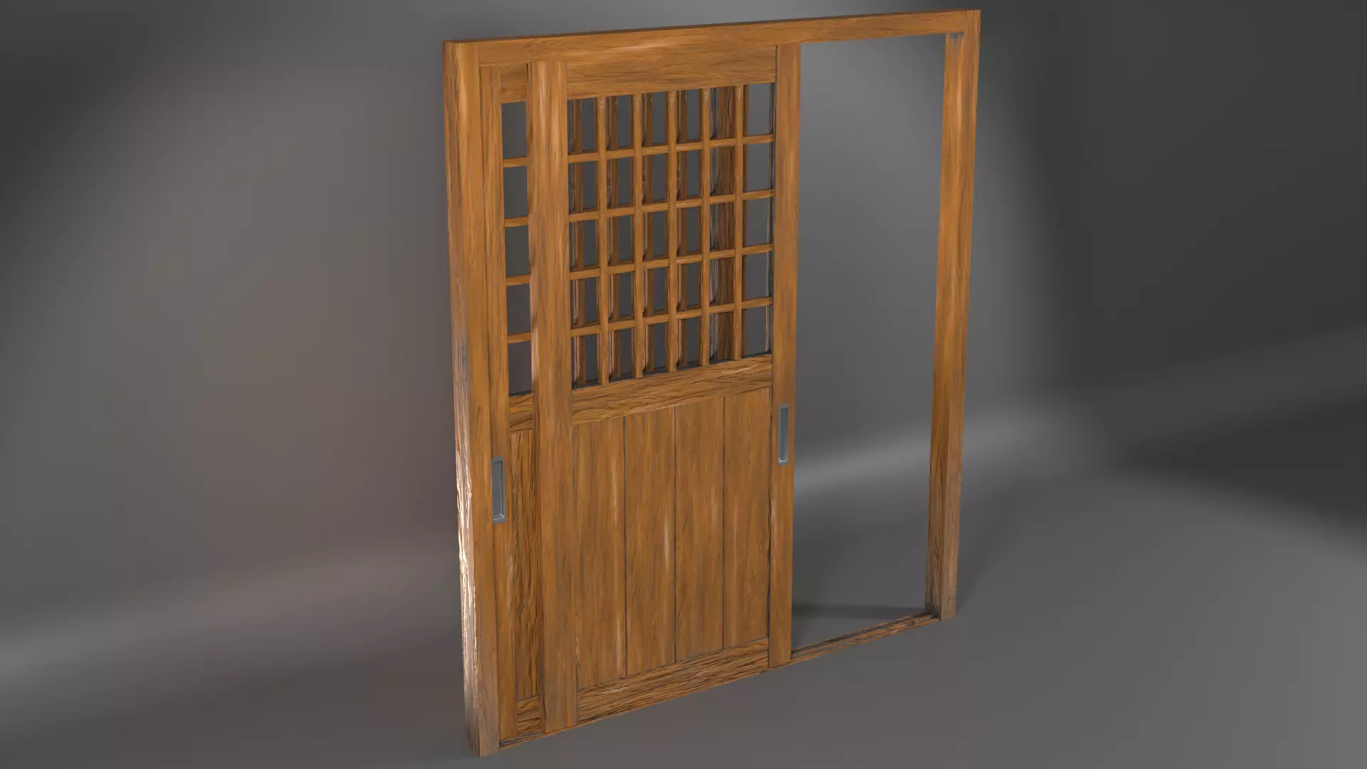 Japanese Slide Door Low-poly 3D model_6