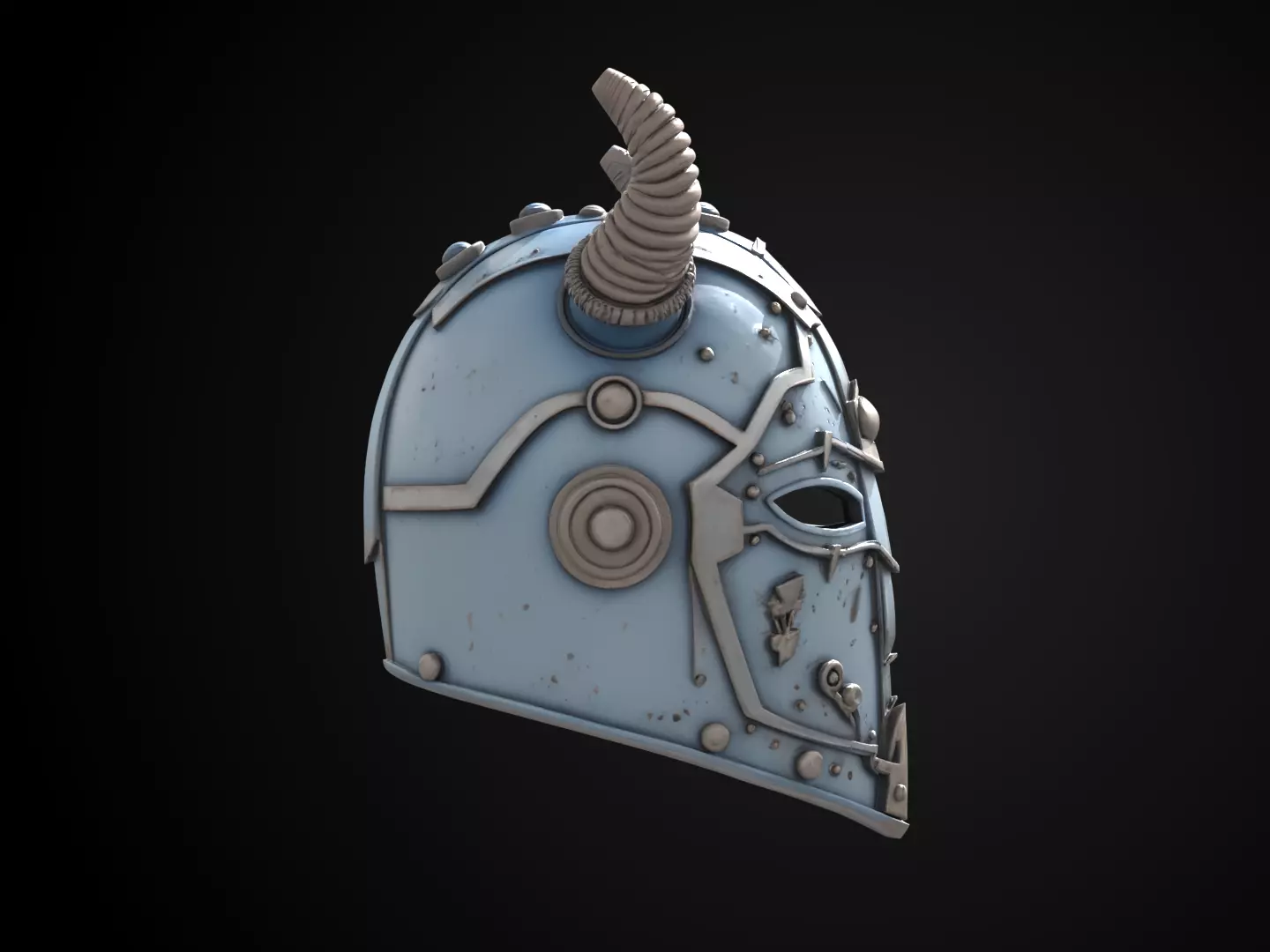 Stylized Viking Helmet - Frosthorn Berserker Free 3D print model_3