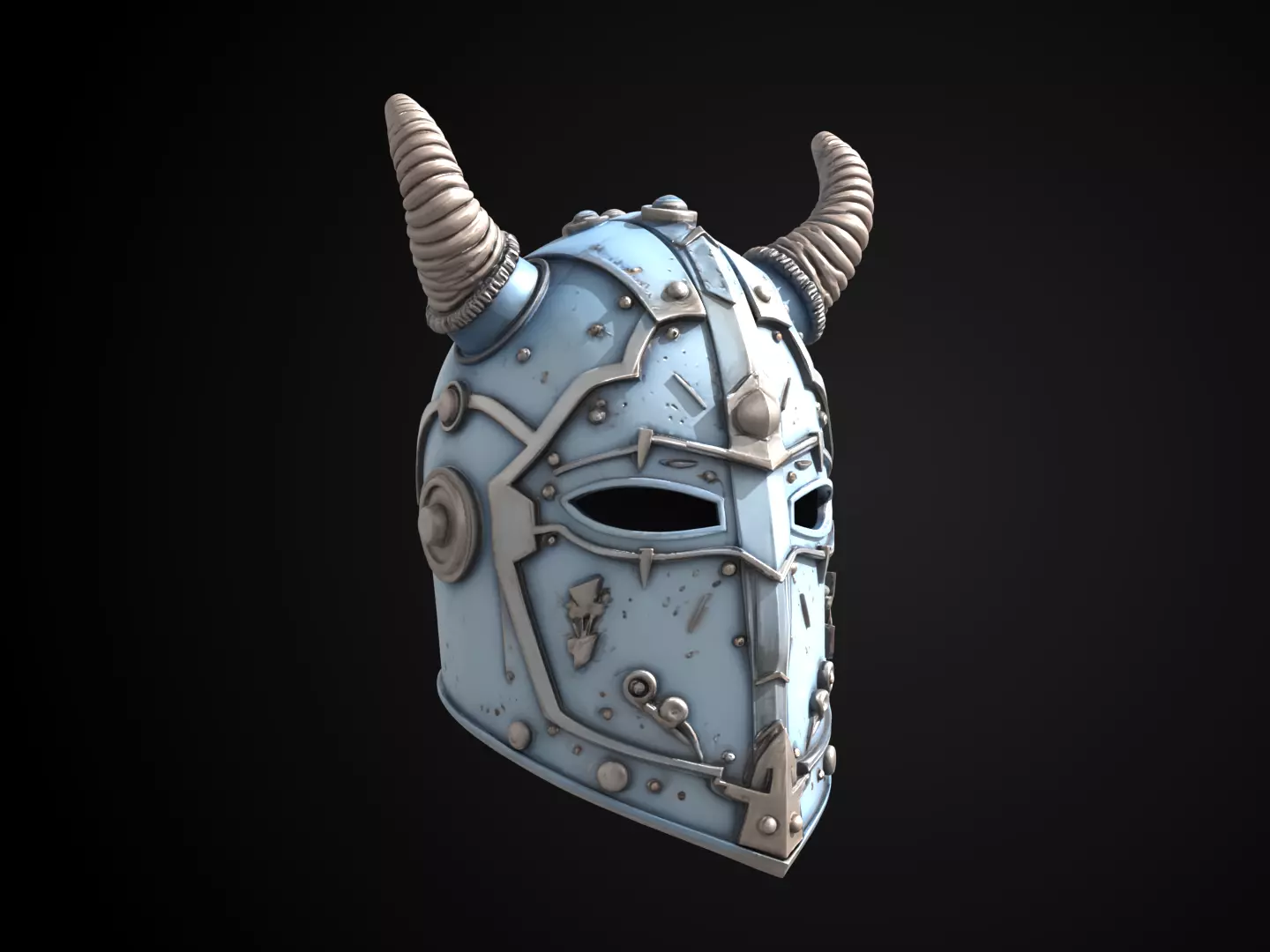 Stylized Viking Helmet - Frosthorn Berserker Free 3D print model_1
