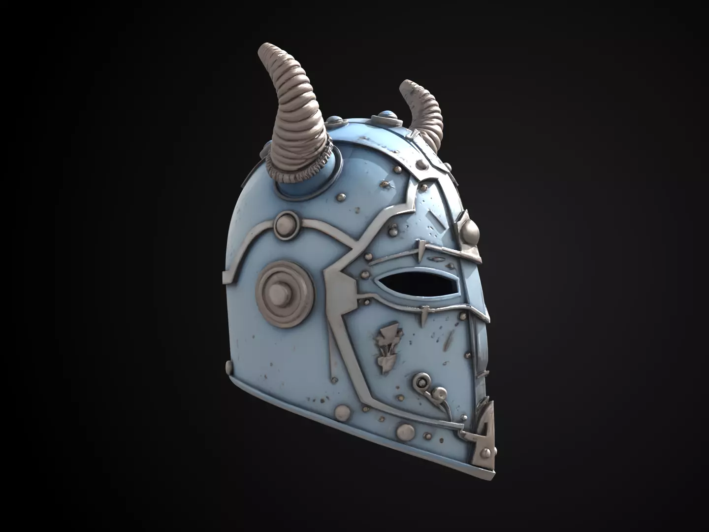 Stylized Viking Helmet - Frosthorn Berserker Free 3D print model_2