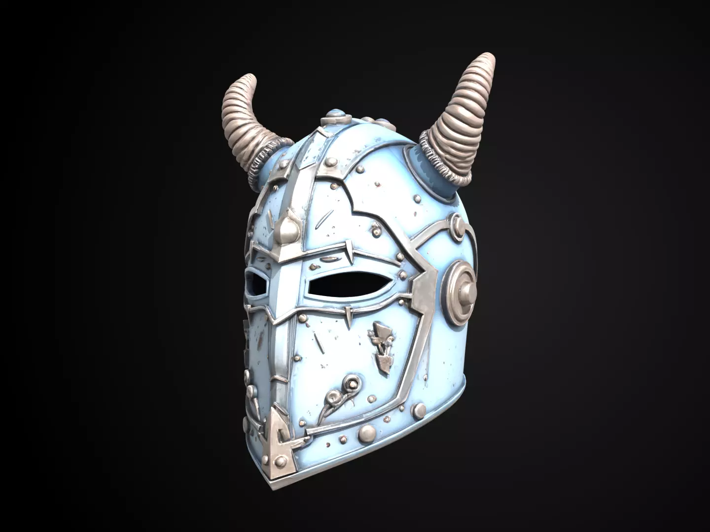 Stylized Viking Helmet - Frosthorn Berserker Free 3D print model_11