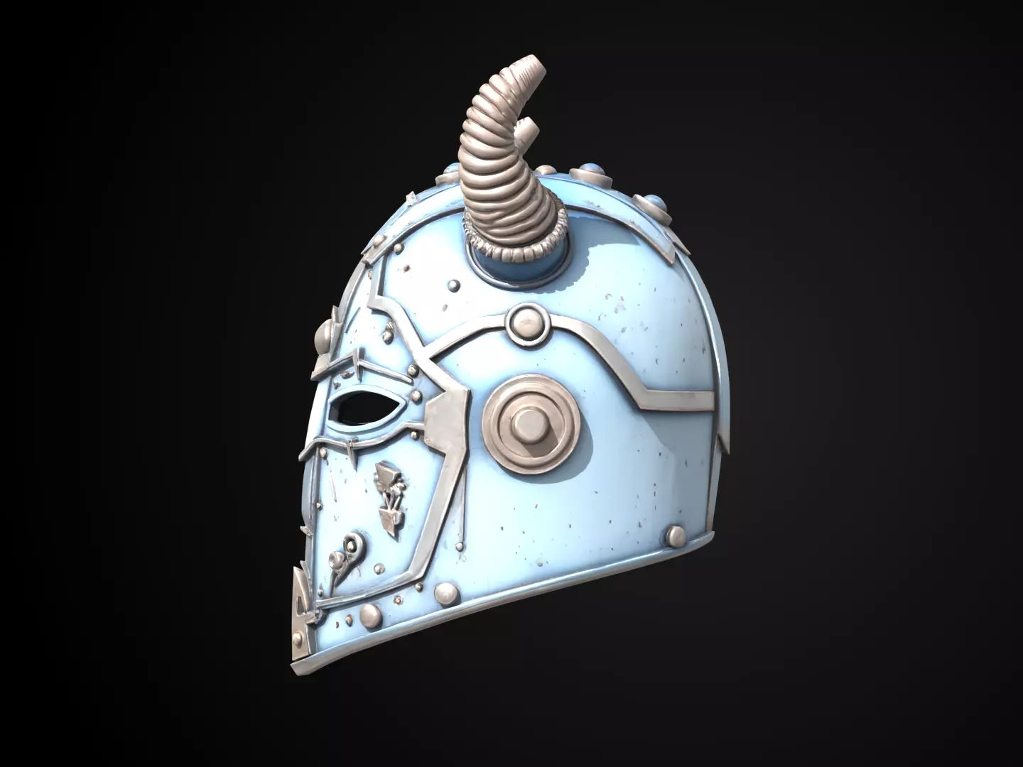 Stylized Viking Helmet - Frosthorn Berserker Free 3D print model_9