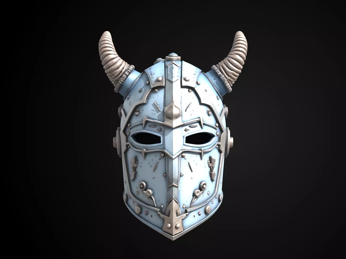 Stylized Viking Helmet - Frosthorn Berserker Free 3D print model_12