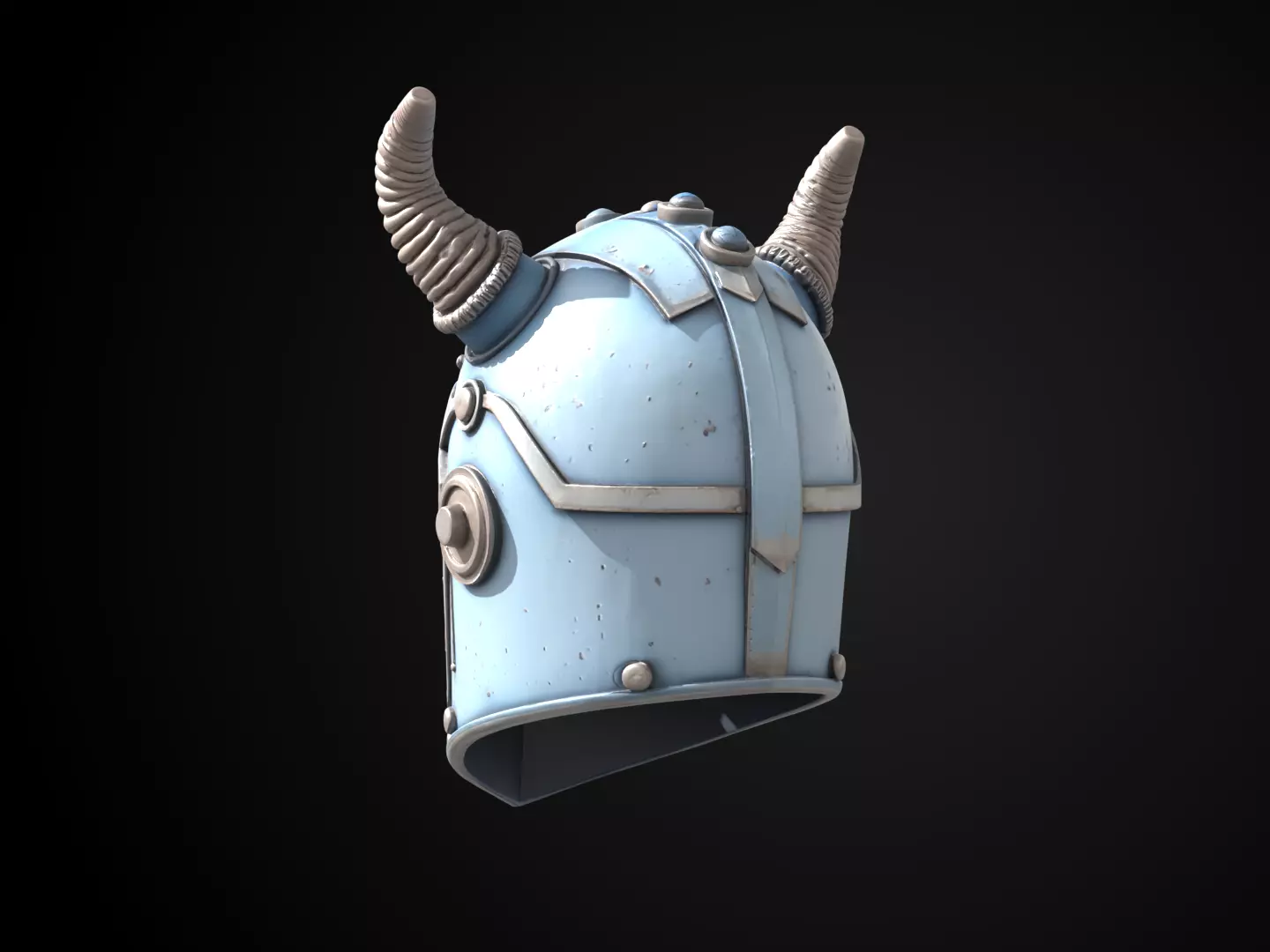 Stylized Viking Helmet - Frosthorn Berserker Free 3D print model_7